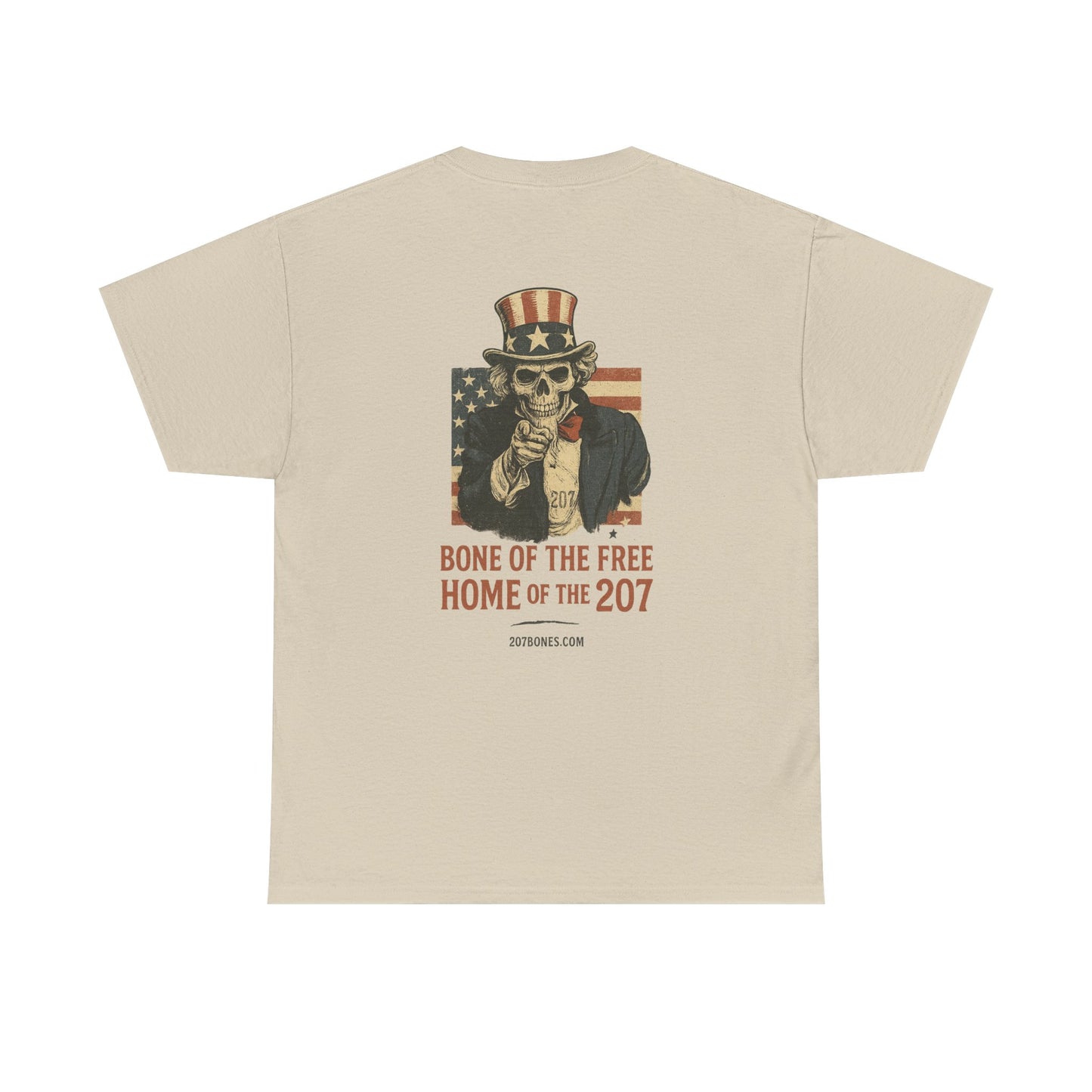 Unisex Heavy Cotton Tee - Bone of the Free, Home of the 207, American Spirit T-Shirt, Patriotic Tee, Casual Wear, Gift for Veterans