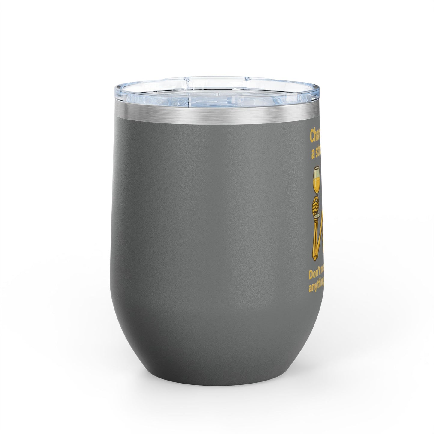 Chardonnay Skeleton Wine Tumbler, Fun Gift for Wine Lovers, Perfect for Parties, Outdoor Events, Drinkware for Celebrations