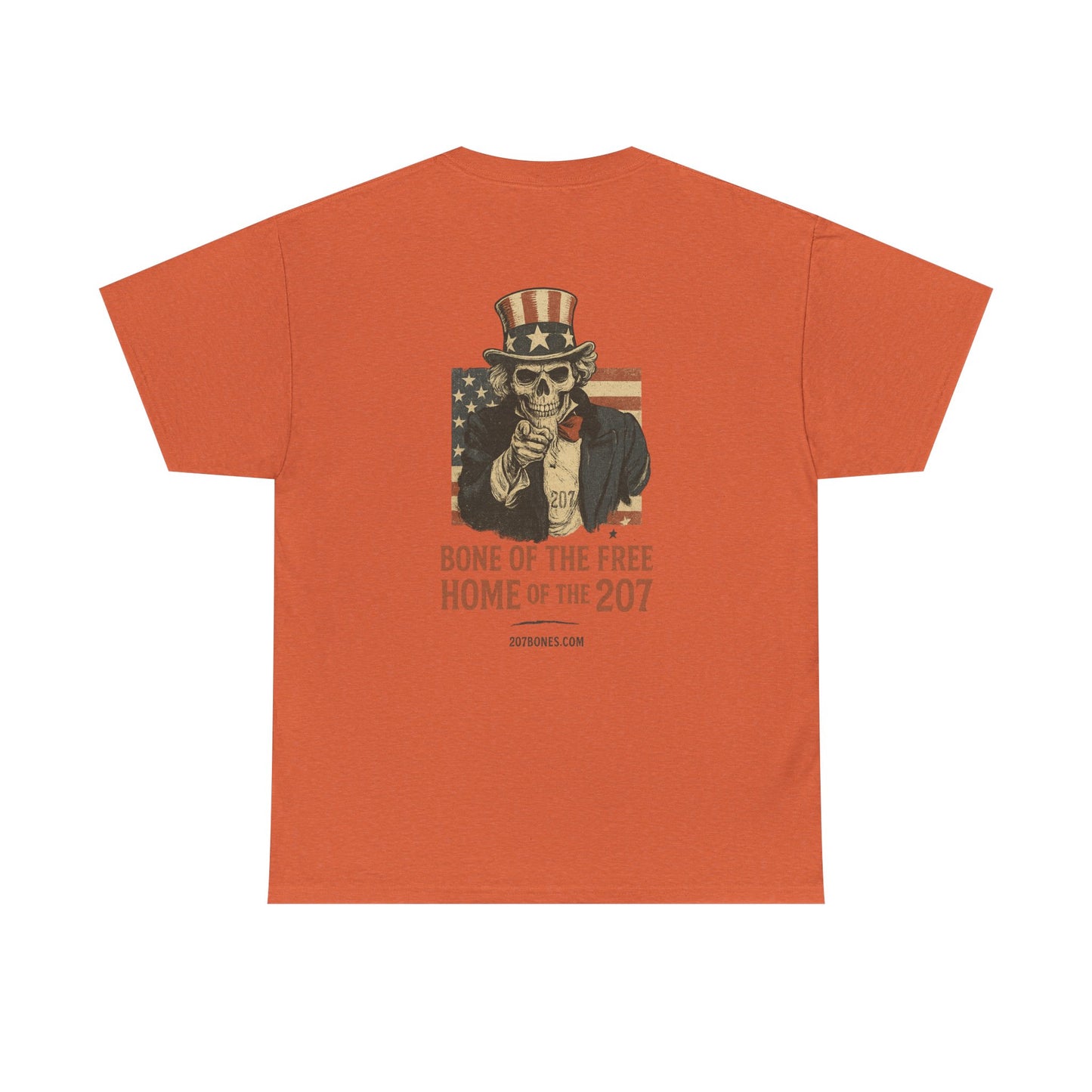 Unisex Heavy Cotton Tee - Bone of the Free, Home of the 207, American Spirit T-Shirt, Patriotic Tee, Casual Wear, Gift for Veterans