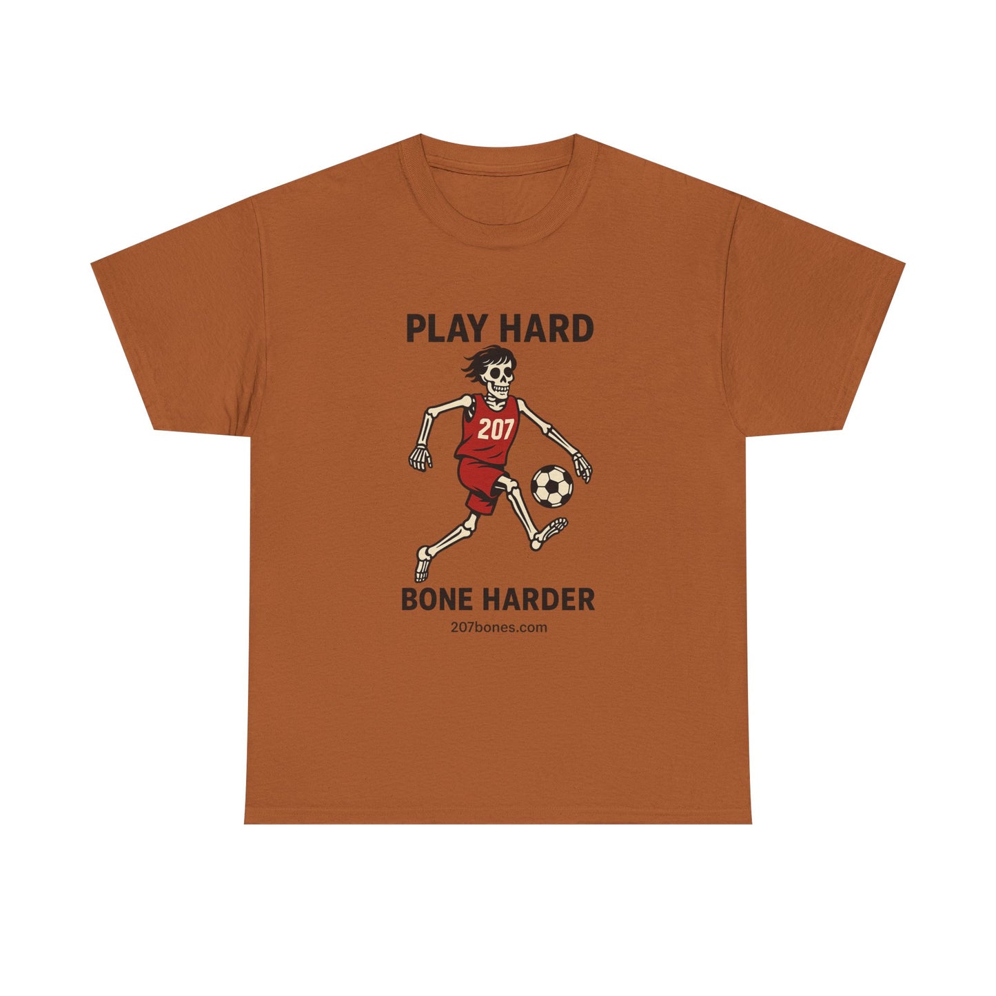 Play Hard Bone Harder Unisex Tee, Fun Sports T-Shirt, Casual Athletic Wear, Gift for Soccer Fans, Youth & Adult