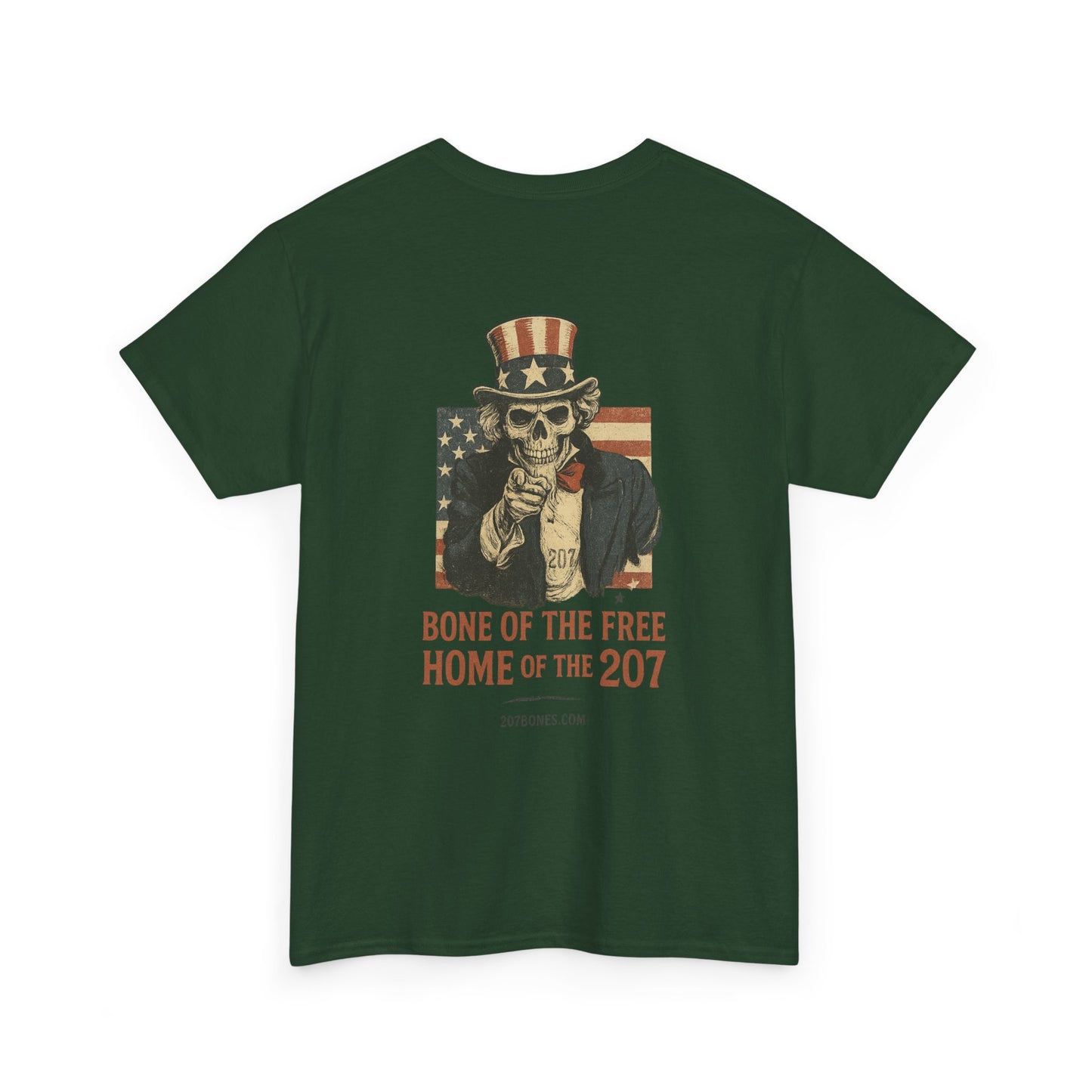 Unisex Heavy Cotton Tee - Bone of the Free, Home of the 207, American Spirit T-Shirt, Patriotic Tee, Casual Wear, Gift for Veterans