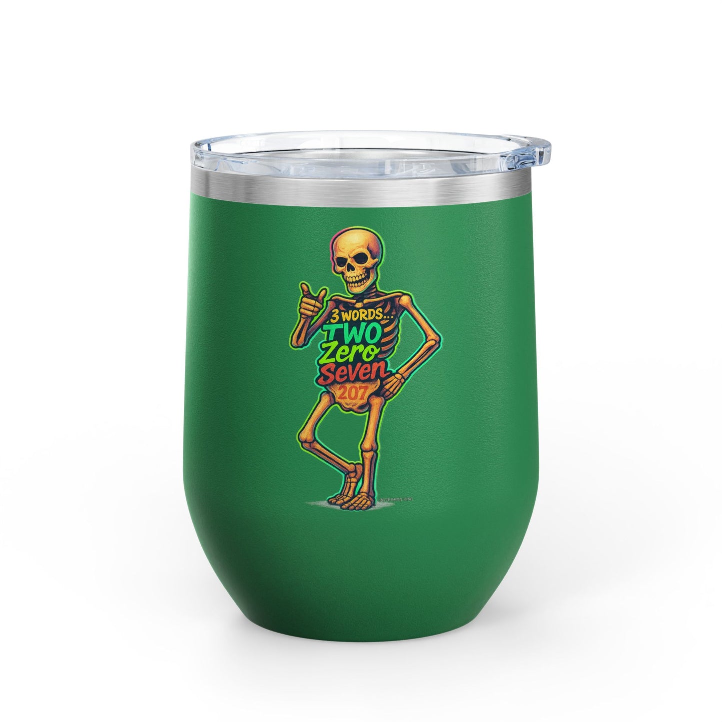 Halloween Skeleton Wine Tumbler, 12oz - Fun Gift for Spooky Celebrations, Unique Party Favor, Drinkware for Halloween Lovers, Cool Decor
