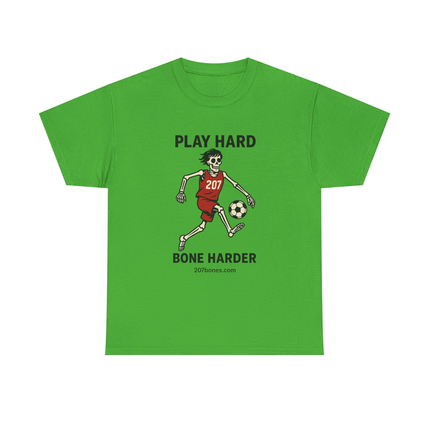 Play Hard Bone Harder Unisex Tee, Fun Sports T-Shirt, Casual Athletic Wear, Gift for Soccer Fans, Youth & Adult