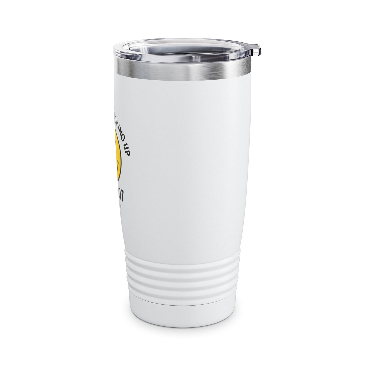 Smiley Face Travel Tumbler - Perfect for Coffee Lovers, Gift for Friends, Inspirational Quotes, Daily Motivation, Home or Office Use.