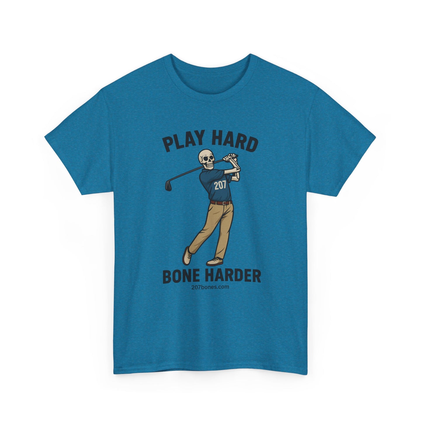 Play Hard Bone Harder Unisex Tee, Funny Golf Shirt, Sports T-Shirt, Gift for Golf Lovers, Casual Wear, Birthday Gift