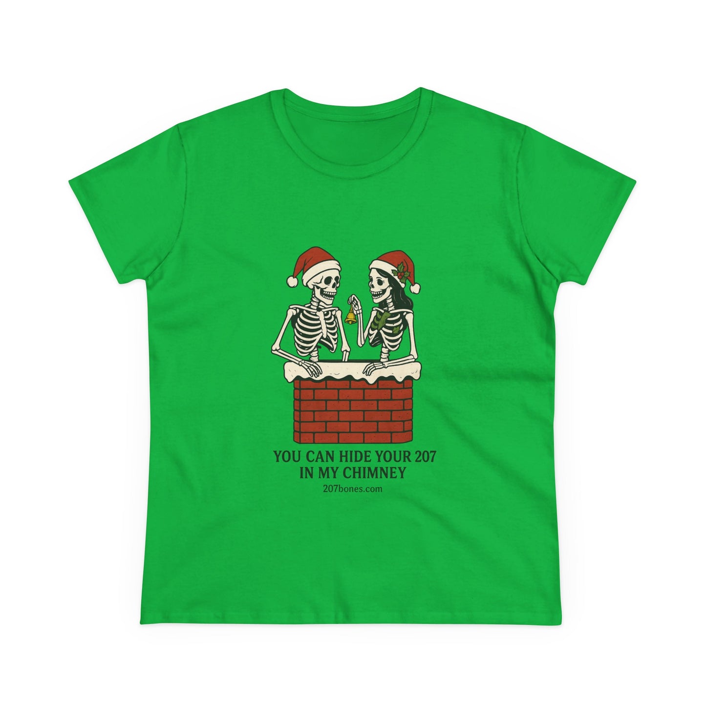 Funny Skeleton Christmas Tee, Holiday Graphic Shirt, Skeleton Shirt, Women's Christmas Top, Quirky Festive Apparel