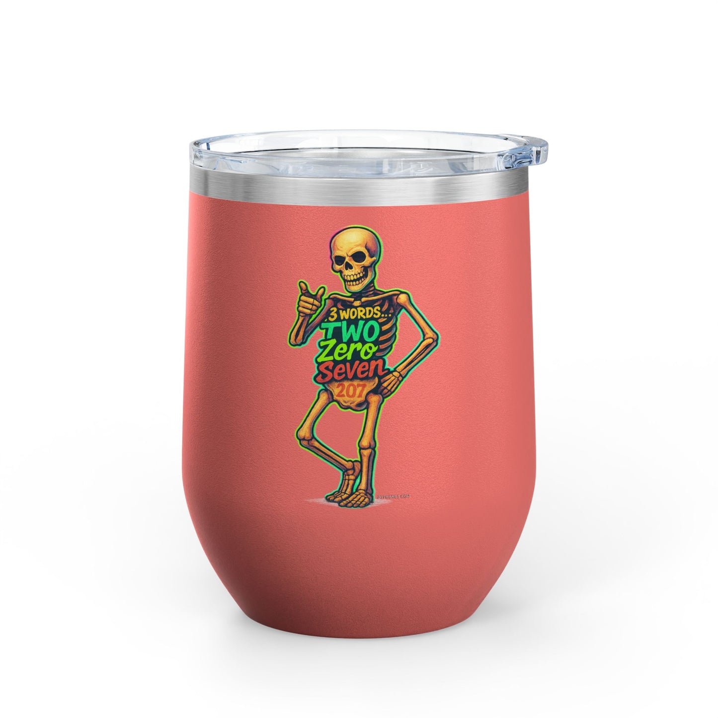 Halloween Skeleton Wine Tumbler, 12oz - Fun Gift for Spooky Celebrations, Unique Party Favor, Drinkware for Halloween Lovers, Cool Decor