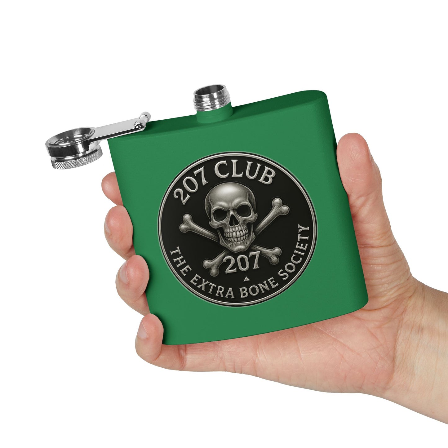Skull and Crossbones Flask, 207 Club Gift, Party Accessory, Adventure Travel, Groomsmen Gift, Unique Collectible