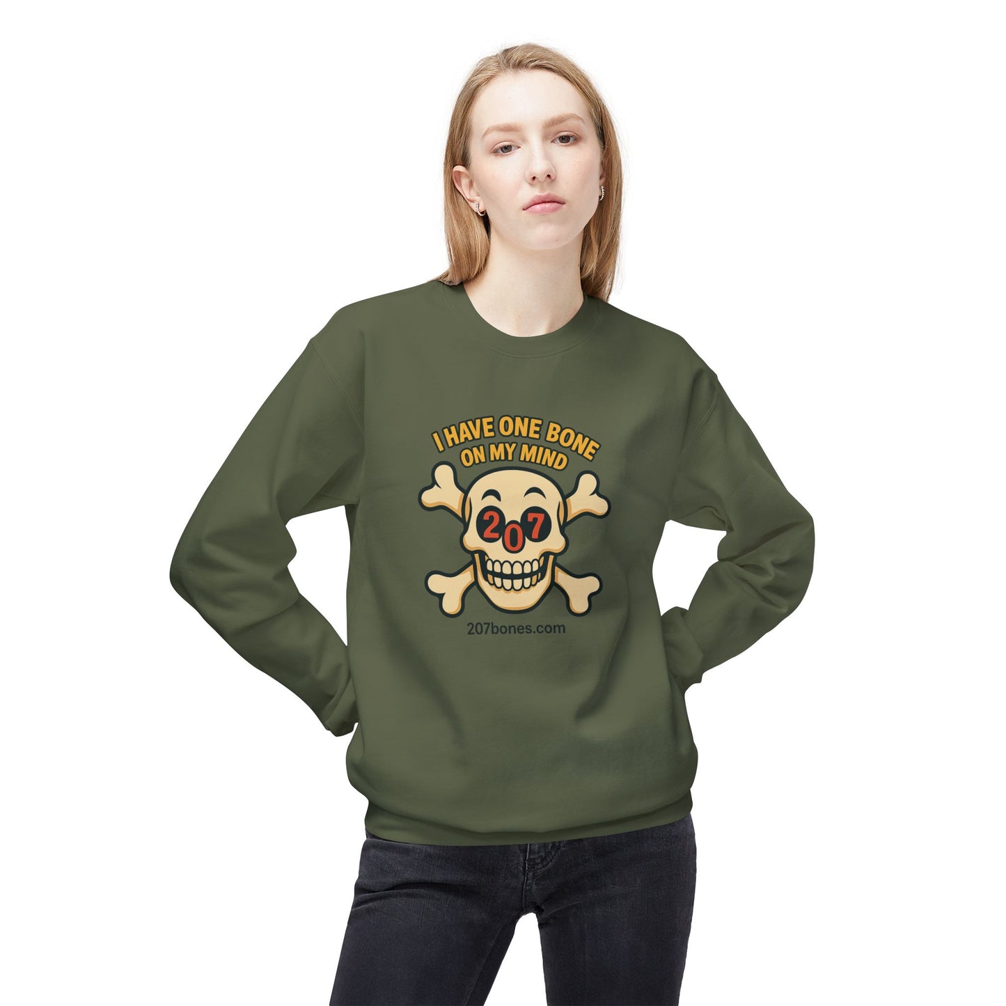 Bone-themed Unisex Sweatshirt, Cozy Crewneck for Dog Lovers, Fun Gift for Halloween, Pet Owners, Casual Wear, Relaxed Fit