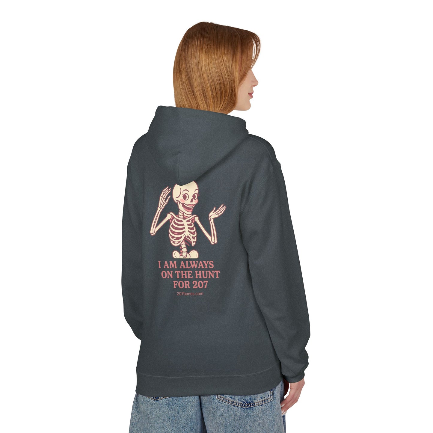 Cute Skeleton Hoodie, Unisex Fleece, Funny Halloween Gear, Gift for Spooky Season, Year-Round Comfort Wear, Trendy Layering