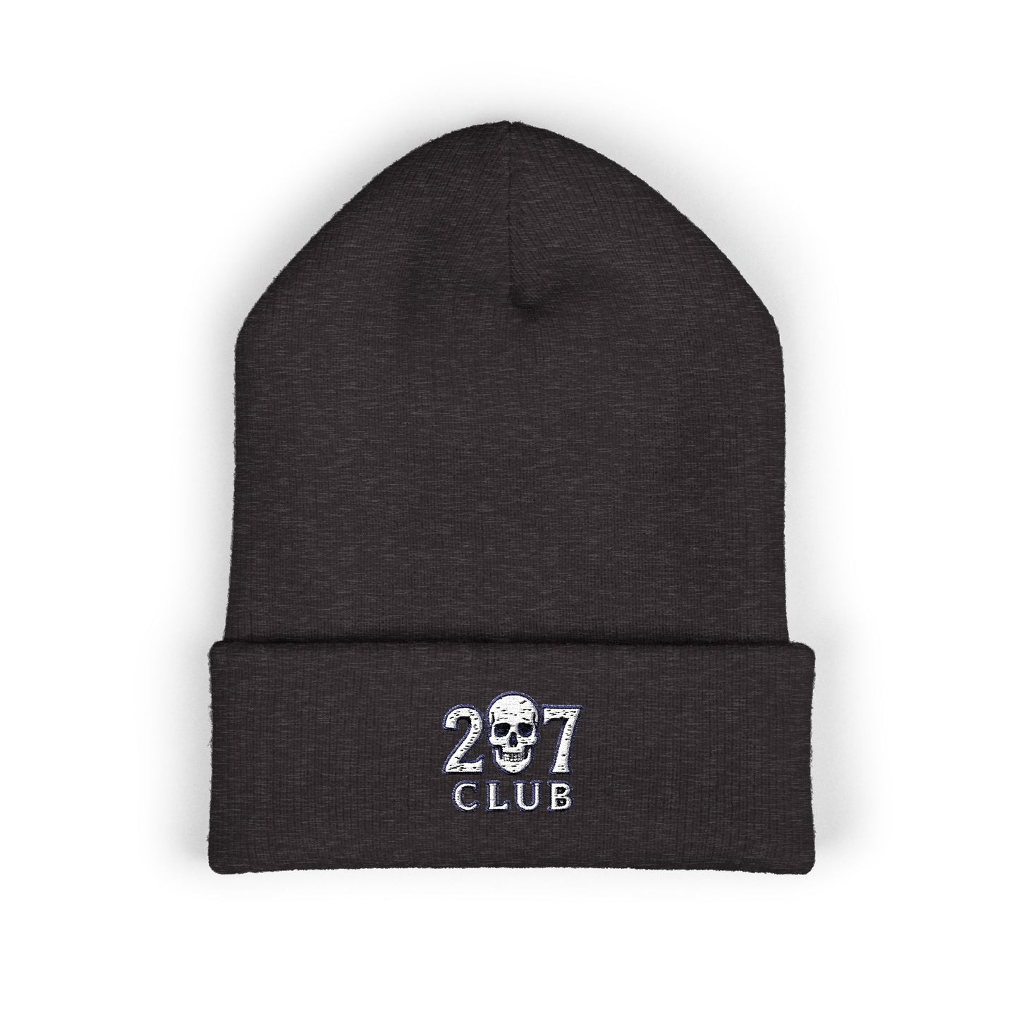 Classic Cuffed Beanie with 207 Skull Club Embroidery, Winter Hat, Gift for Him/Her, Streetwear Accessory, Unisex Beanie