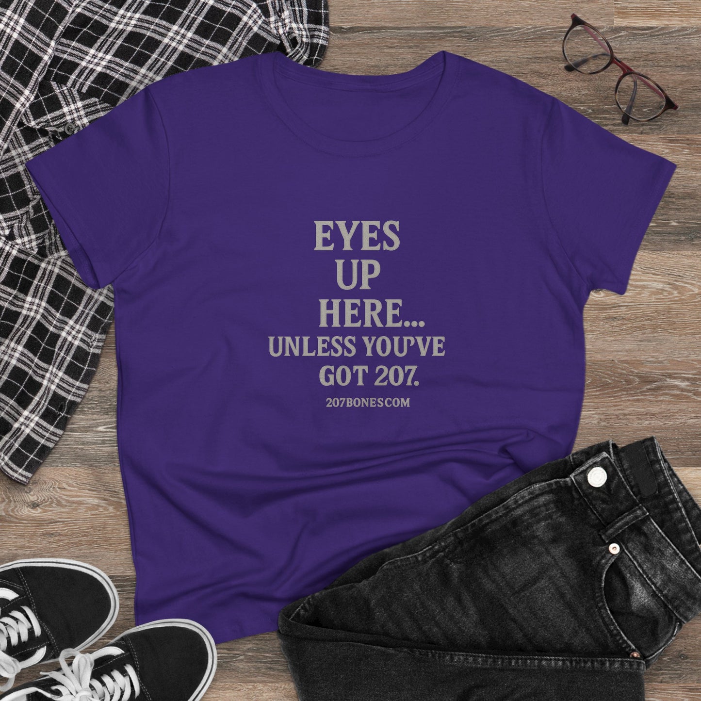Funny Women's Cotton Tee - 'Eyes Up Here' - Casual Shirt, Gift for Friends, Birthday, Humor, Everyday Wear, Conversation Starter