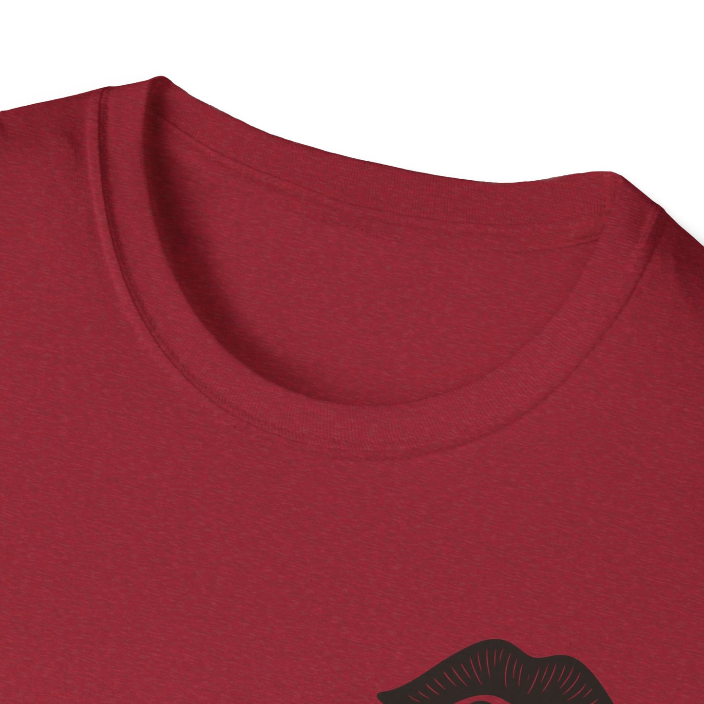 Romantic Unisex T-Shirt with Skeleton and Lips Design, Fun Couples Tee, Date Night Outfit, Halloween Costume, Unique Gift