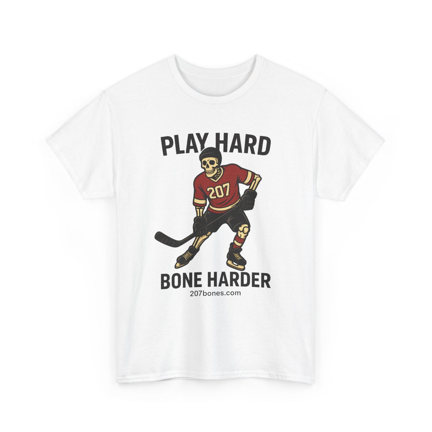 Play Hard Bone Harder Unisex Tee, Sports Shirt, Ice Hockey Fan Gift, Casual Wear, Team Spirit Shirt, Athletic Apparel