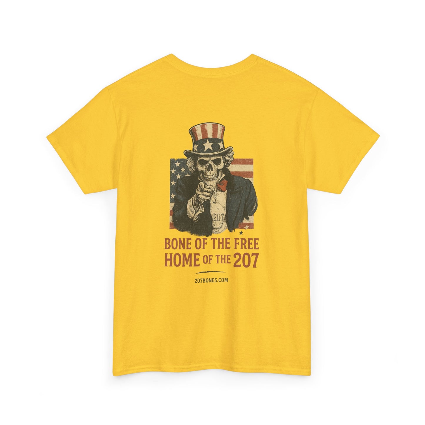 Unisex Heavy Cotton Tee - Bone of the Free, Home of the 207, American Spirit T-Shirt, Patriotic Tee, Casual Wear, Gift for Veterans