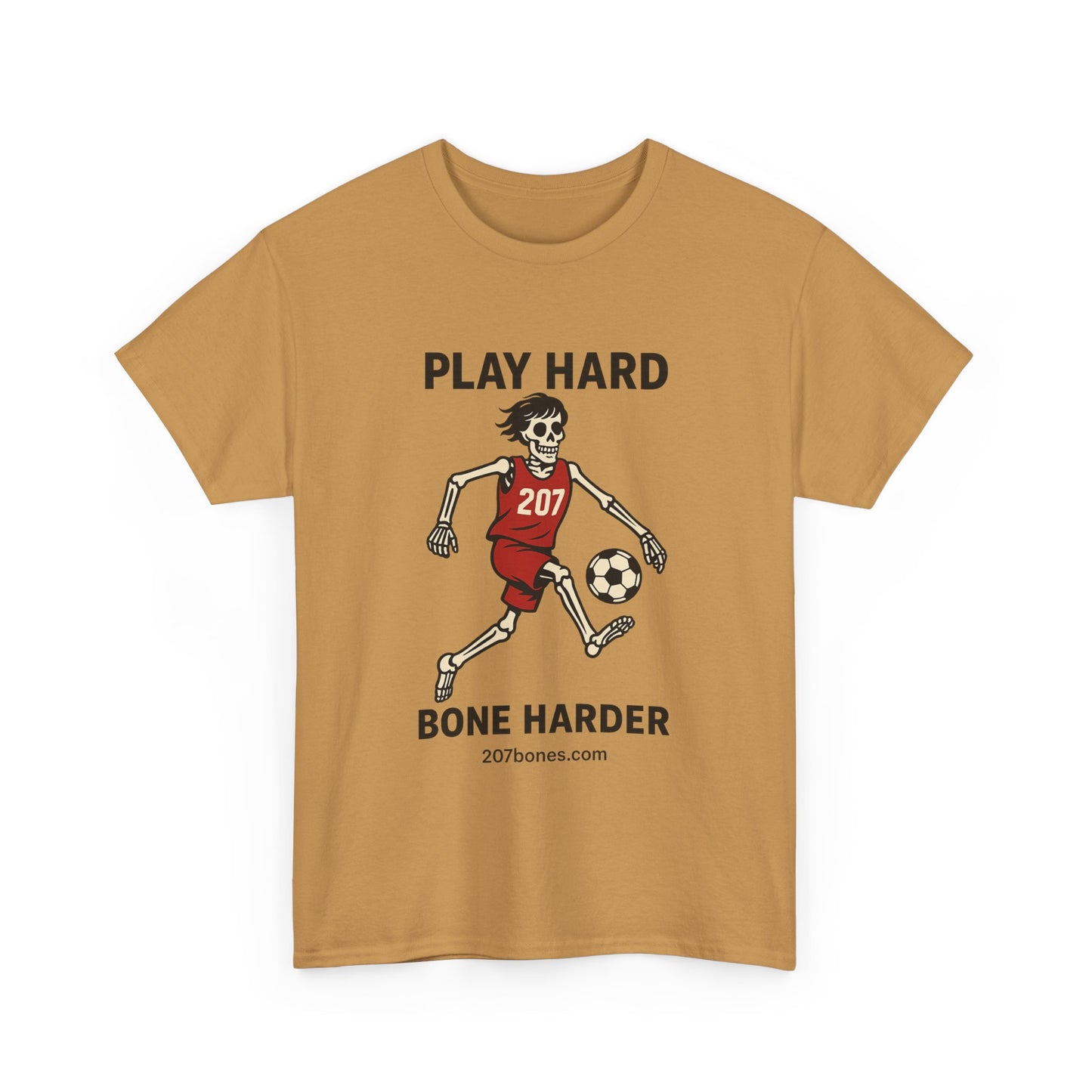Play Hard Bone Harder Unisex Tee, Fun Sports T-Shirt, Casual Athletic Wear, Gift for Soccer Fans, Youth & Adult