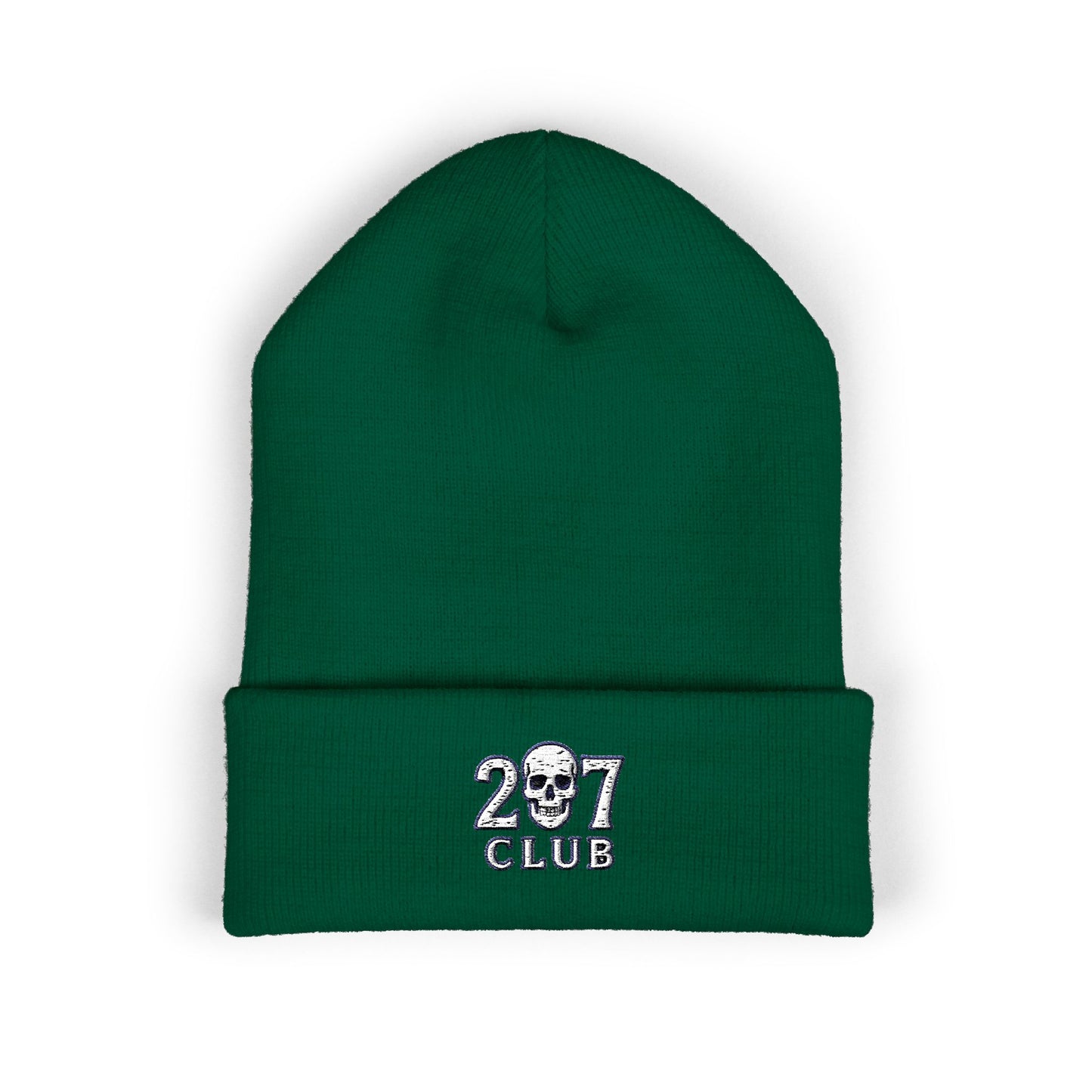 Classic Cuffed Beanie with 207 Skull Club Embroidery, Winter Hat, Gift for Him/Her, Streetwear Accessory, Unisex Beanie
