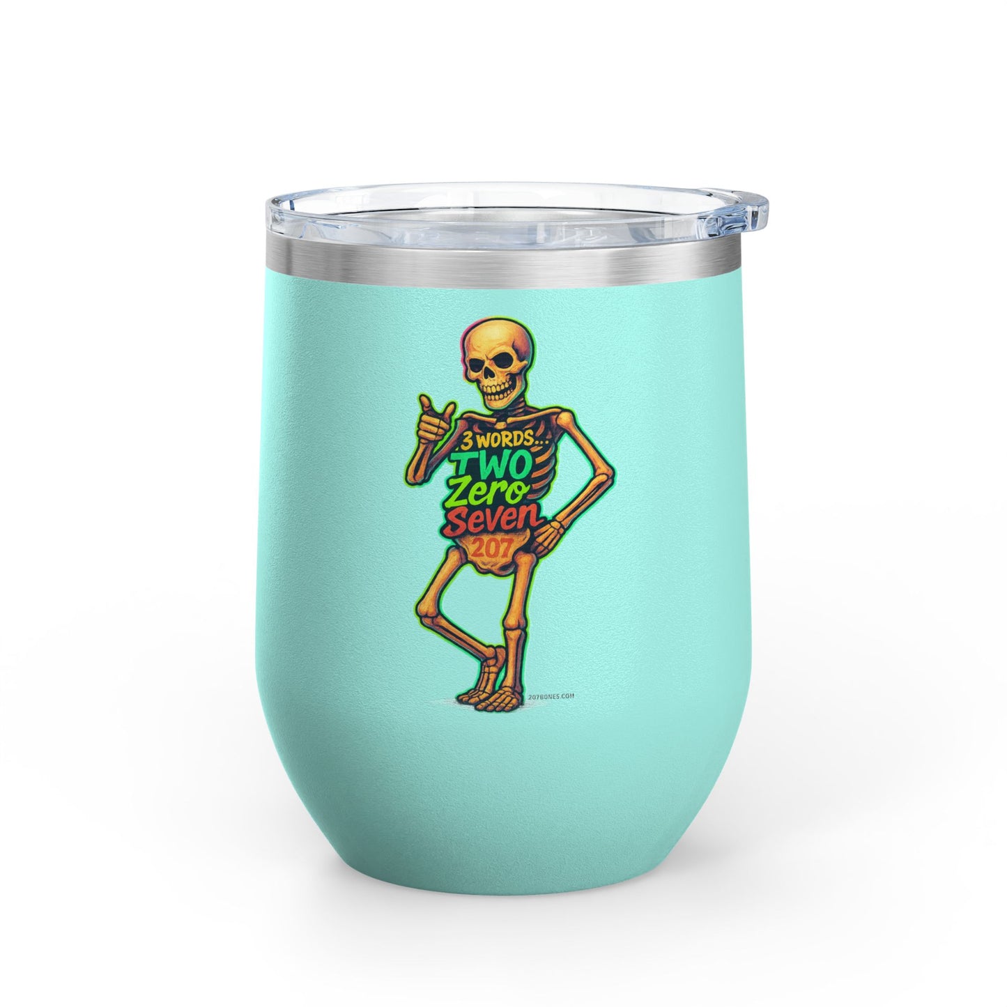 Halloween Skeleton Wine Tumbler, 12oz - Fun Gift for Spooky Celebrations, Unique Party Favor, Drinkware for Halloween Lovers, Cool Decor