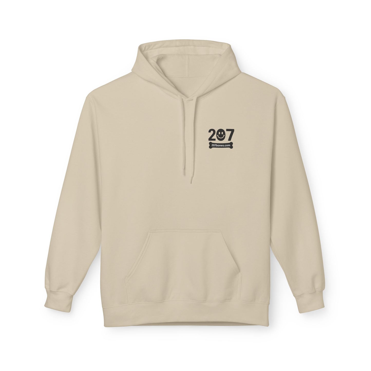 207 Bar & Grill Skeleton Hoodie, Softstyle Midweight Fleece, Unisex Pullover, Fun Gift for Halloween, Cozy Lounge Wear