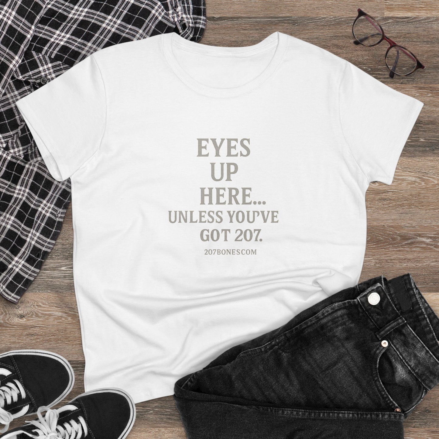 Funny Women's Cotton Tee - 'Eyes Up Here' - Casual Shirt, Gift for Friends, Birthday, Humor, Everyday Wear, Conversation Starter
