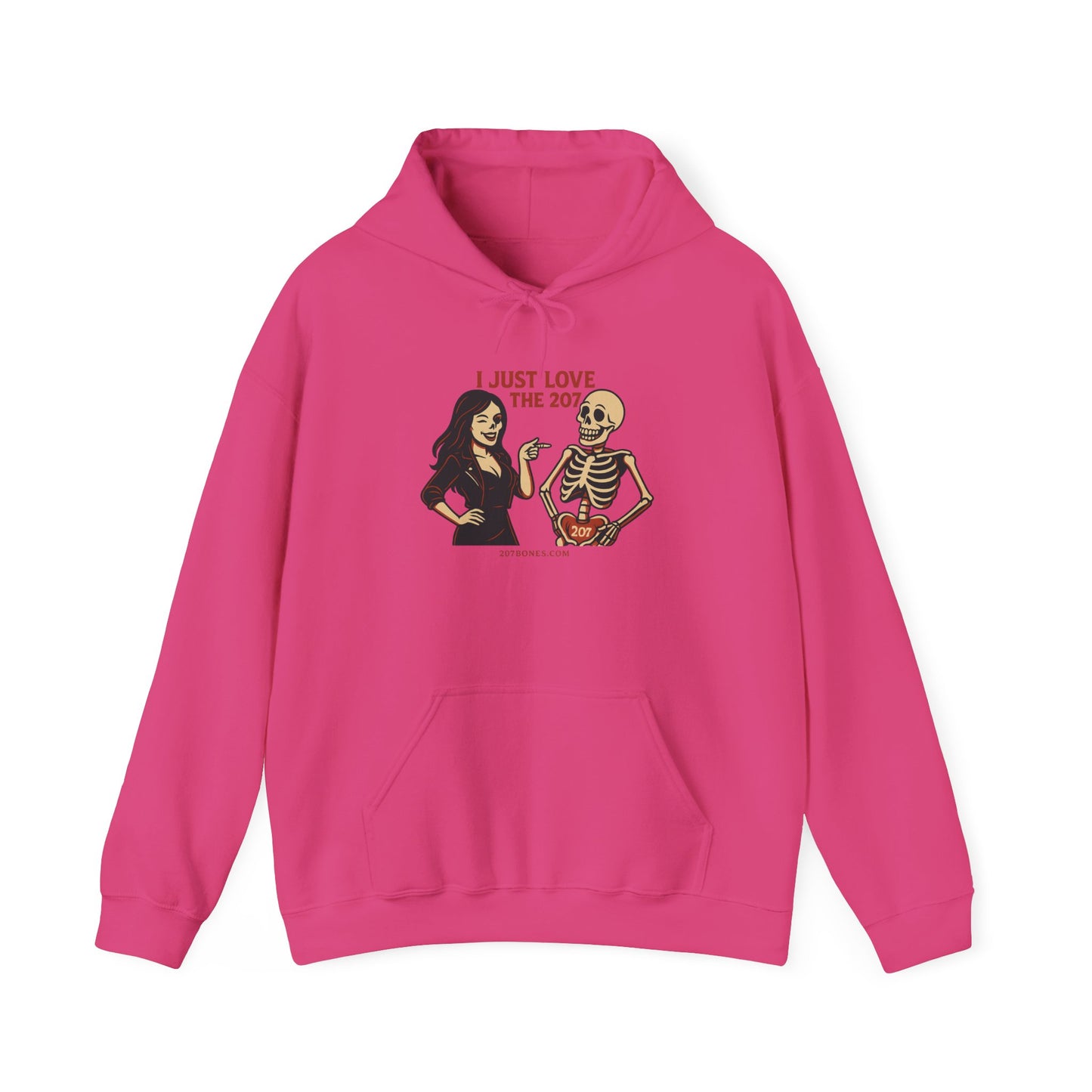 Skeleton Love Hoodie for Halloween, Cozy Unisex Sweatshirt, Fun October Fashion, Perfect Gift for Spooky Season, Trendy Fall Apparel