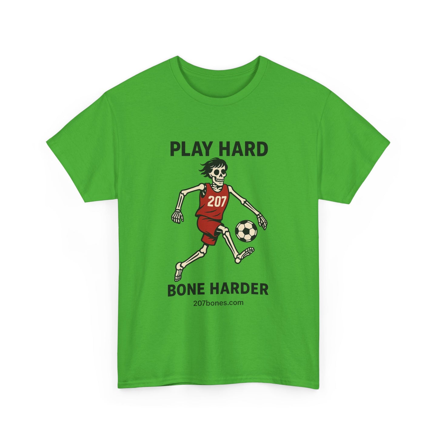 Play Hard Bone Harder Unisex Tee, Fun Sports T-Shirt, Casual Athletic Wear, Gift for Soccer Fans, Youth & Adult