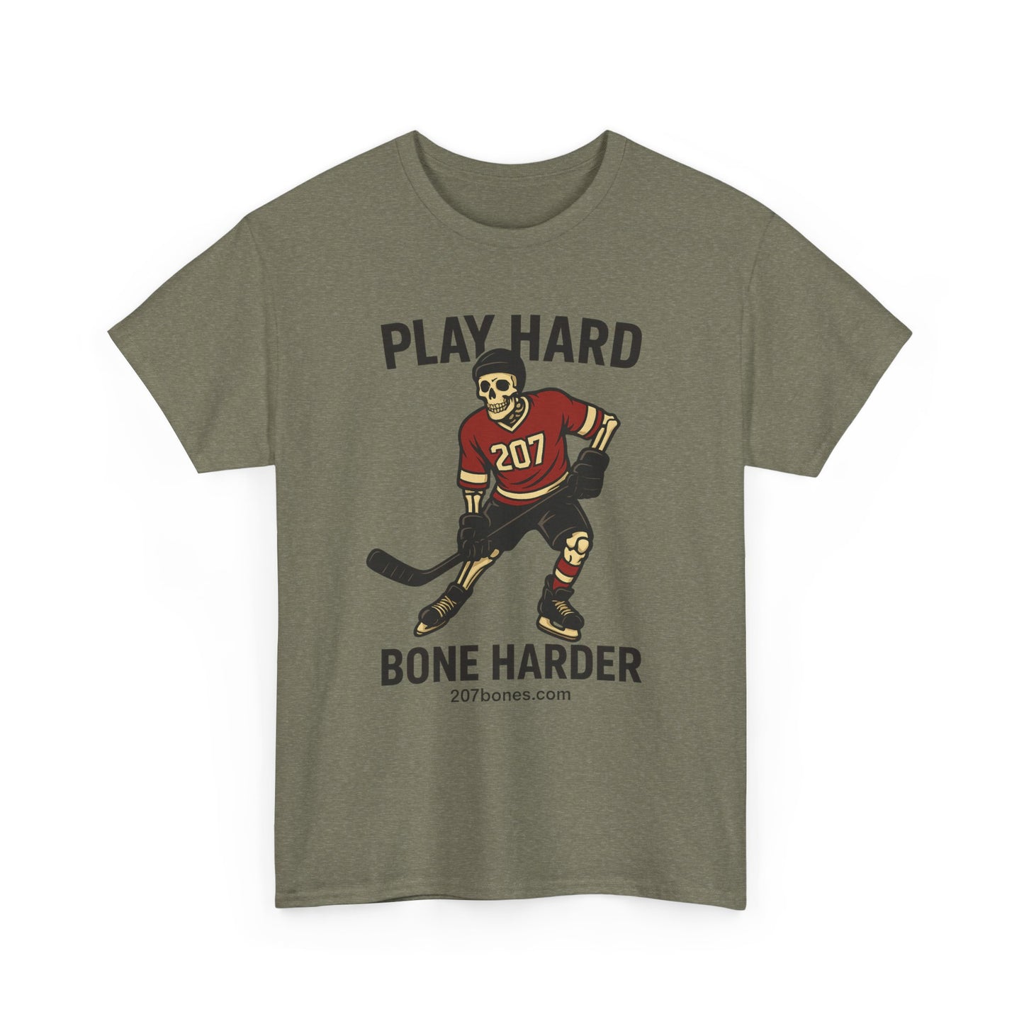 Play Hard Bone Harder Unisex Tee, Sports Shirt, Ice Hockey Fan Gift, Casual Wear, Team Spirit Shirt, Athletic Apparel