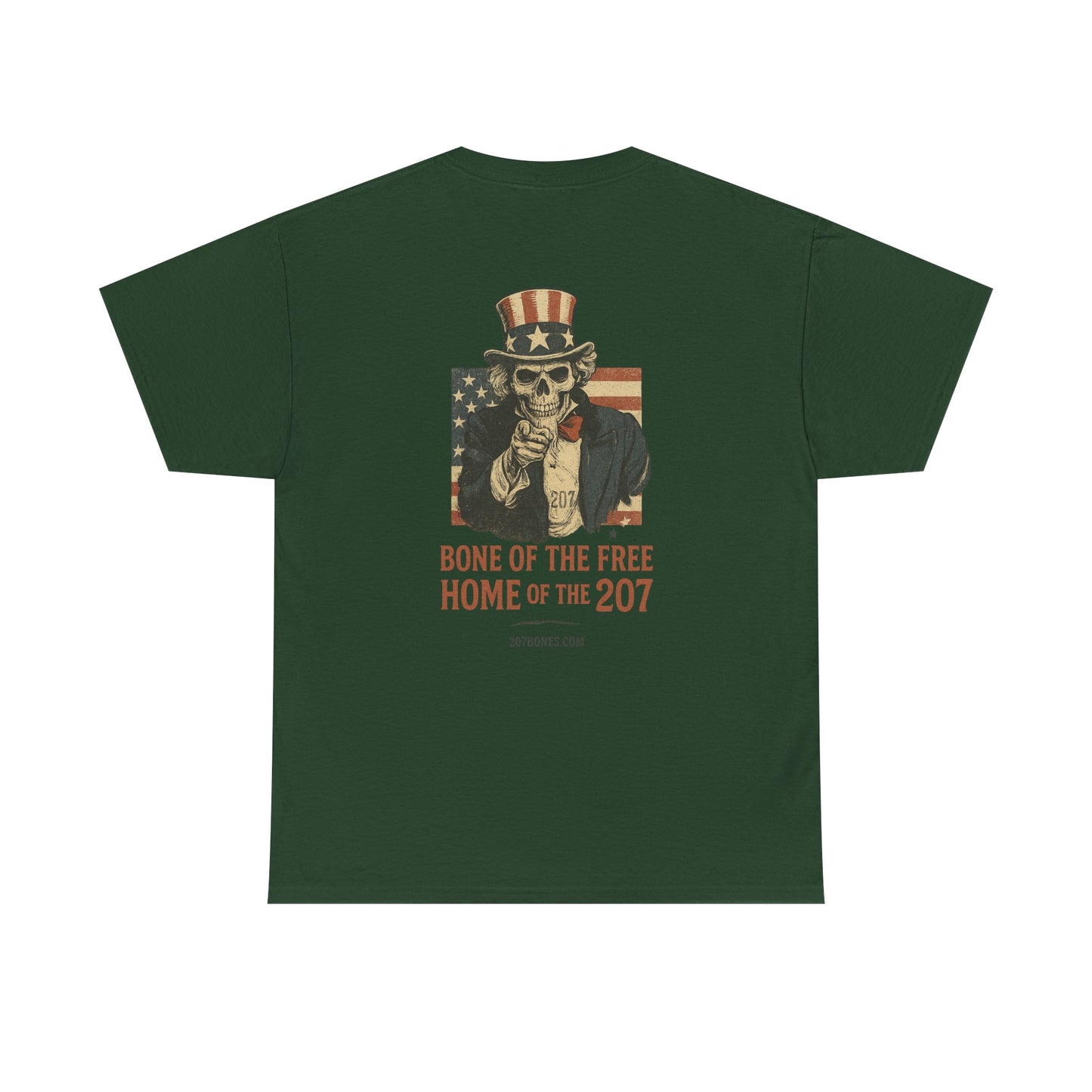 Unisex Heavy Cotton Tee - Bone of the Free, Home of the 207, American Spirit T-Shirt, Patriotic Tee, Casual Wear, Gift for Veterans