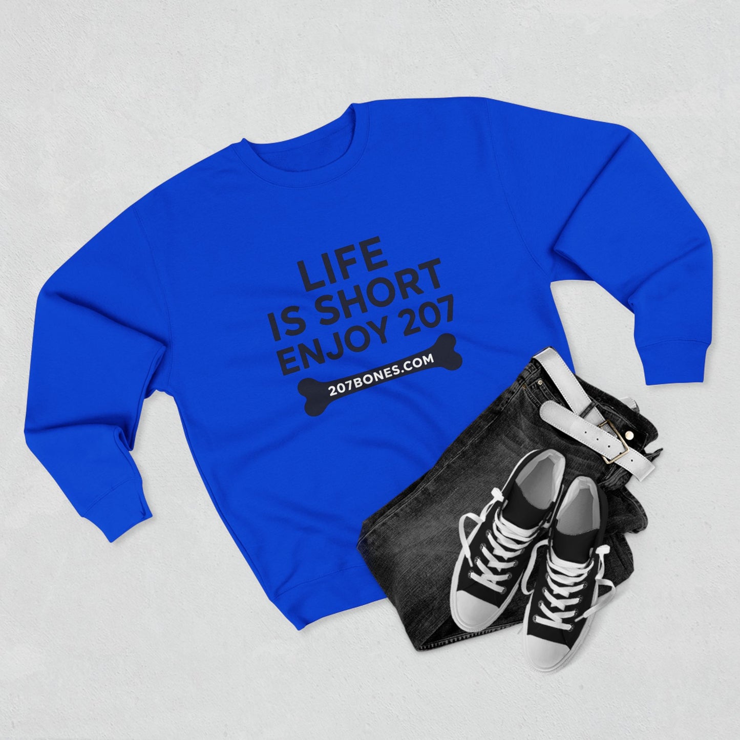 Casual Vibe Sweatshirt - Life is Short, Enjoy 207, Birthday Gift, Everyday Wear, Unisex Pullover, Comfy Apparel