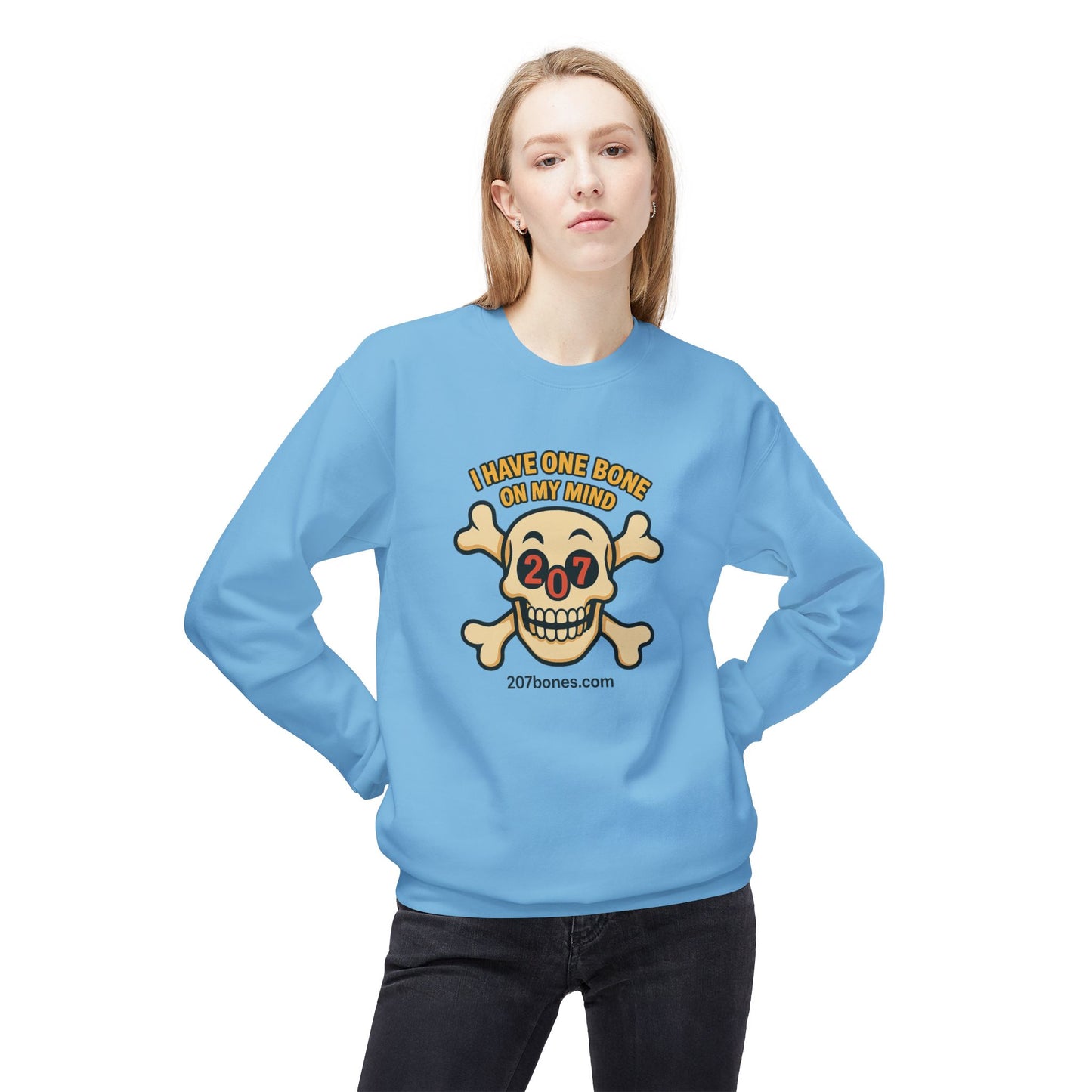 Bone-themed Unisex Sweatshirt, Cozy Crewneck for Dog Lovers, Fun Gift for Halloween, Pet Owners, Casual Wear, Relaxed Fit
