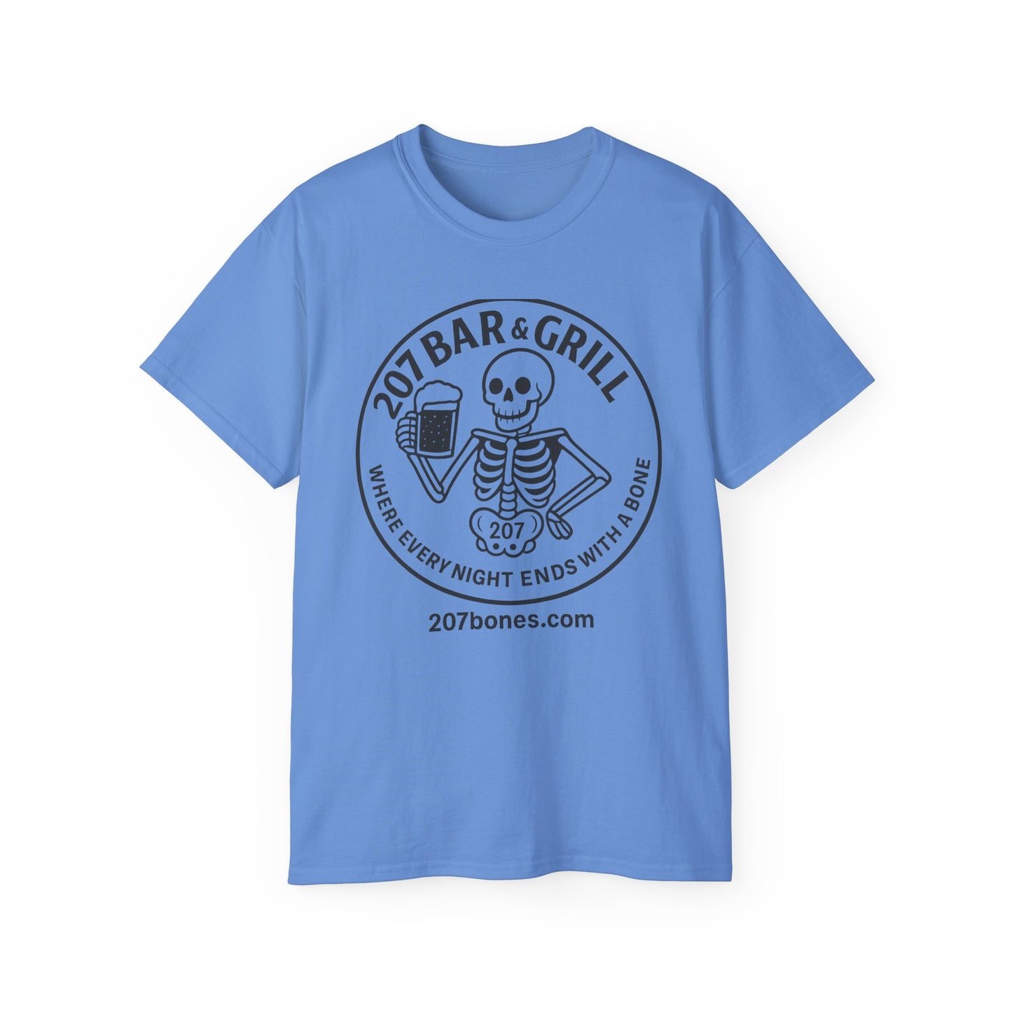 Skeleton Bar & Grill Tee, Fun Unisex Cotton T-Shirt for Halloween, Party Wear, Gift Idea, Casual Outfit