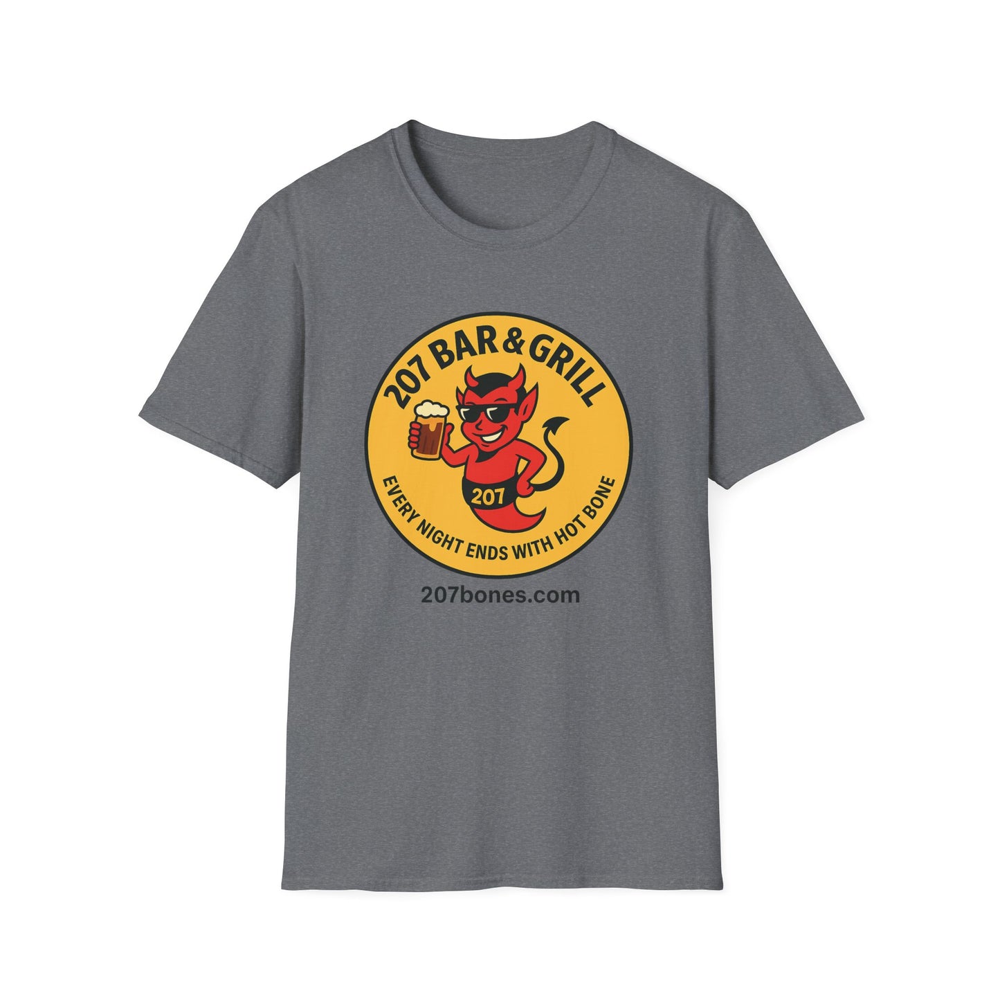 207 Bar & Grill Unisex T-Shirt - Casual Wear, Bar Merchandise, Gift for Foodies, Party Shirt, Everyday Comfort