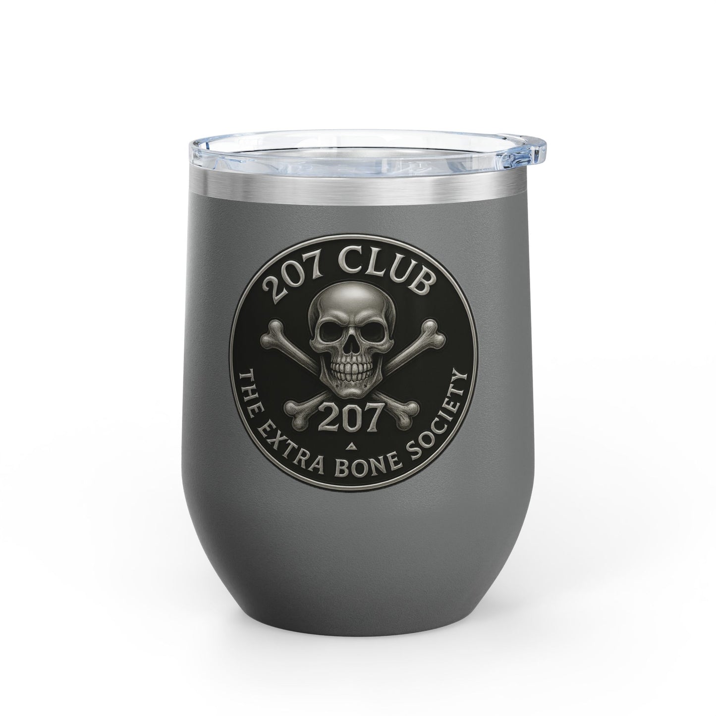 Skull Wine Tumbler, 12oz - Perfect for Parties, Gifts, Camping, 207 Club Inspired, Unique Drinkware