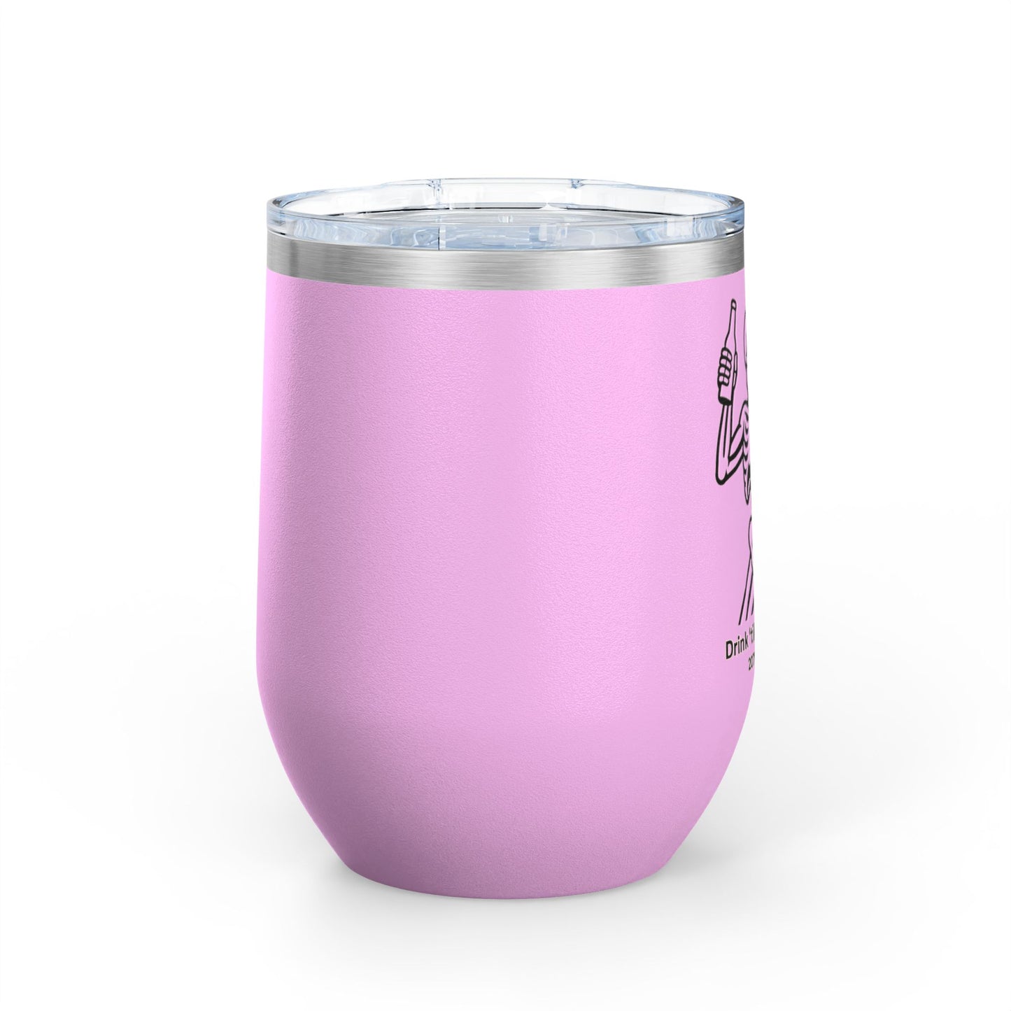 Fun Skeleton Wine Tumbler, 12oz - Drink 'til You See 207 - Perfect for Halloween Parties, Wine Lovers, Gifts for Friends, Unique Drinkware