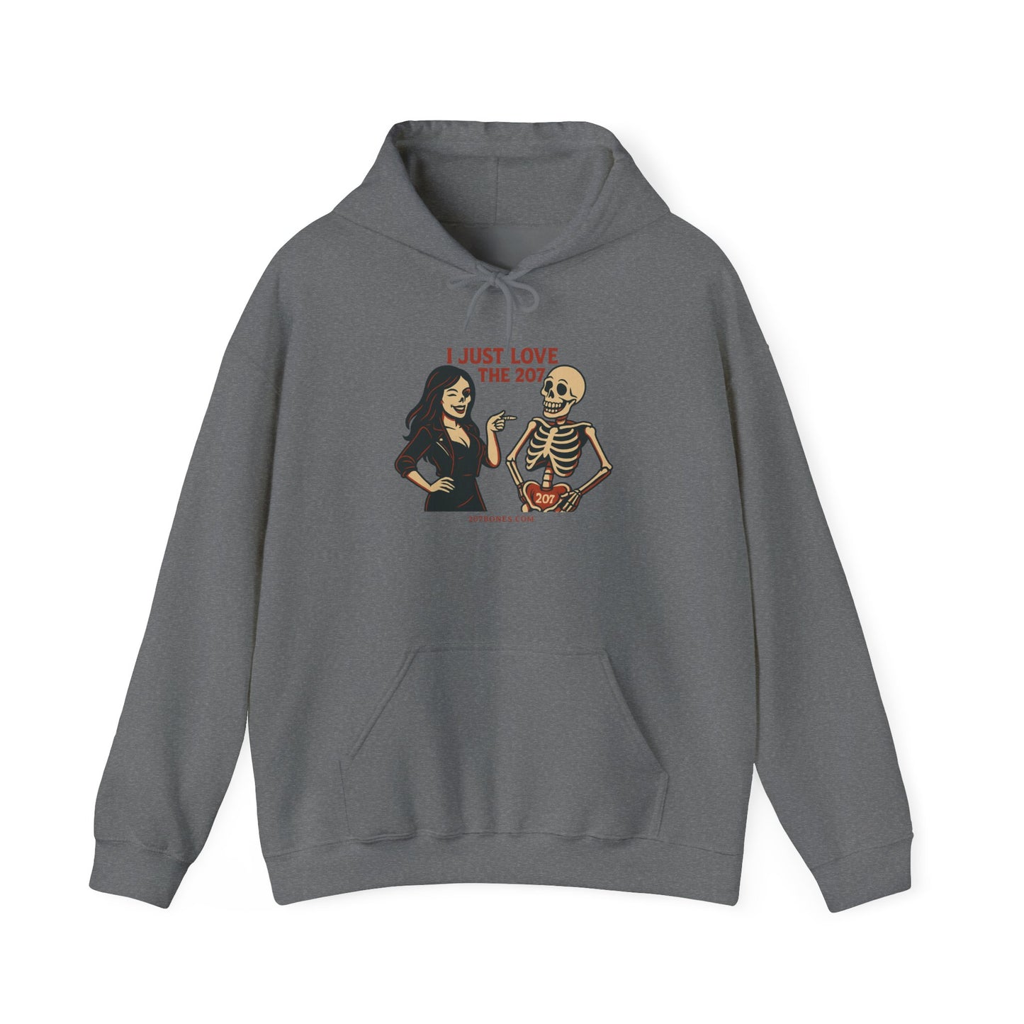 Skeleton Love Hoodie for Halloween, Cozy Unisex Sweatshirt, Fun October Fashion, Perfect Gift for Spooky Season, Trendy Fall Apparel