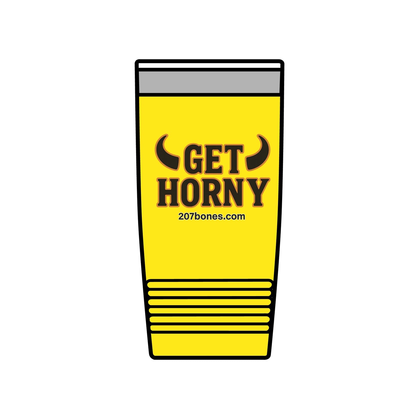 Funny Insulated Tumbler - Get Horny 20oz, Gift for Party, Unique Drinkware, Humor, Birthday, Camping, BBQ
