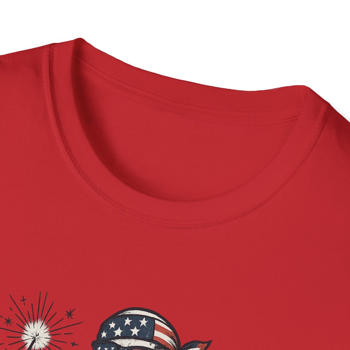 Patriotic Skeleton T-Shirt, Red White and Bone Shirt, Unisex Halloween Tee, Independence Day Gift, Fun Casual Apparel