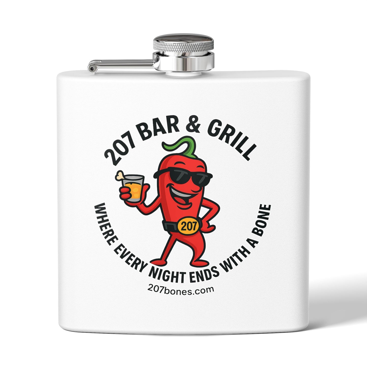 Chili Pepper Flask | 6oz Stainless Steel Flask | Funny Gift | Bar Accessory | Party Favor | Tailgating
