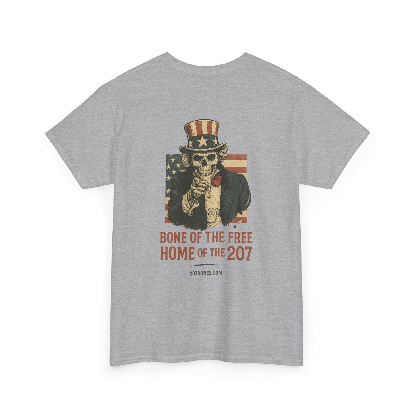 Unisex Heavy Cotton Tee - Bone of the Free, Home of the 207, American Spirit T-Shirt, Patriotic Tee, Casual Wear, Gift for Veterans