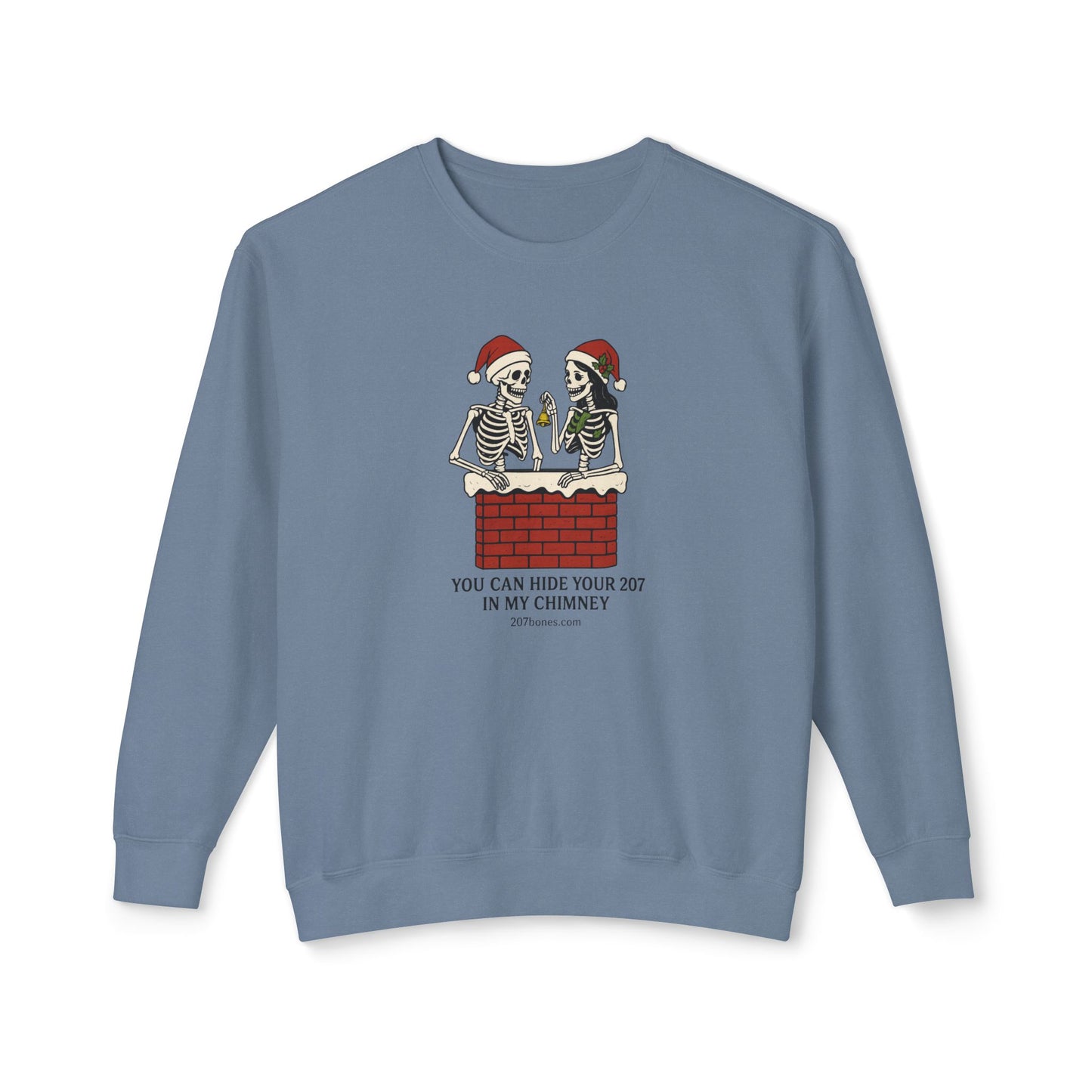 Fun Holiday Skeleton Sweatshirt, Unisex Crewneck, Christmas Humor, Cozy Gift for Friends, Halloween Vibe, Festive Apparel
