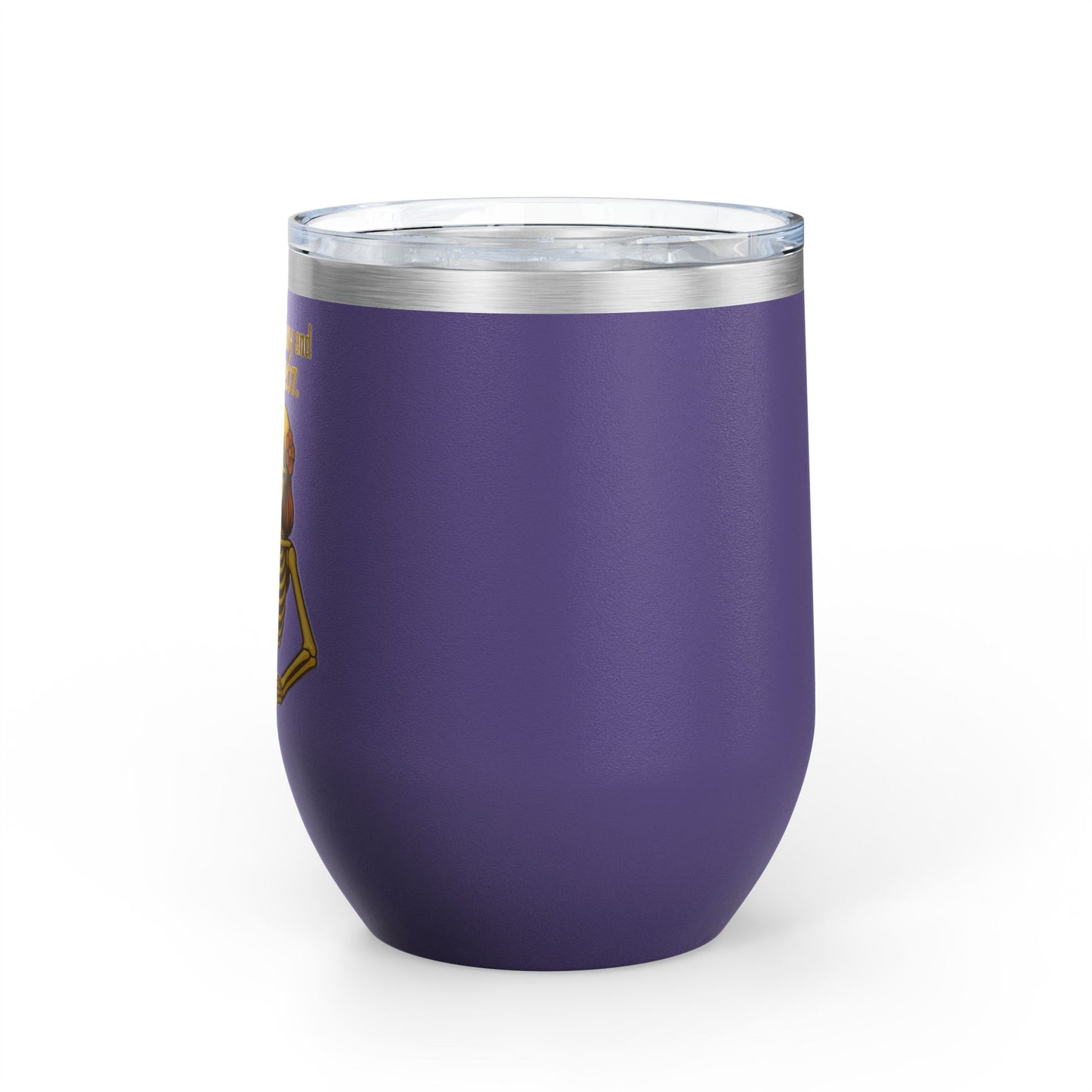 Chardonnay Skeleton Wine Tumbler, Fun Gift for Wine Lovers, Perfect for Parties, Outdoor Events, Drinkware for Celebrations