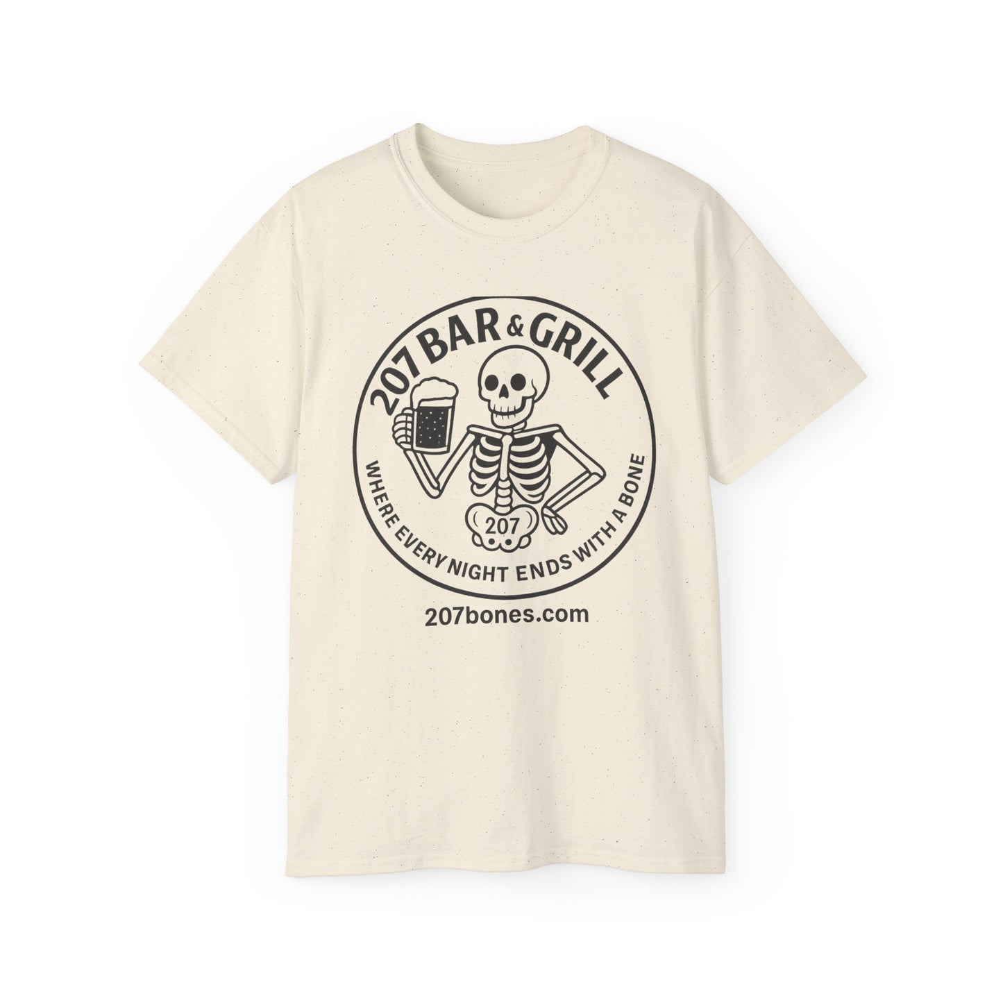 Skeleton Bar & Grill Tee, Fun Unisex Cotton T-Shirt for Halloween, Party Wear, Gift Idea, Casual Outfit