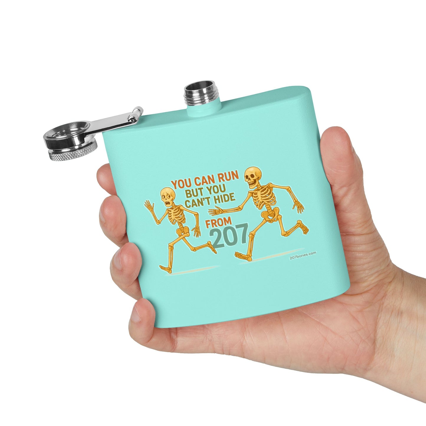 Funny Skeleton Flask for Parties, Unique Gift for Halloween and Occasions, Stylish 6oz Stainless Steel Hip Flask