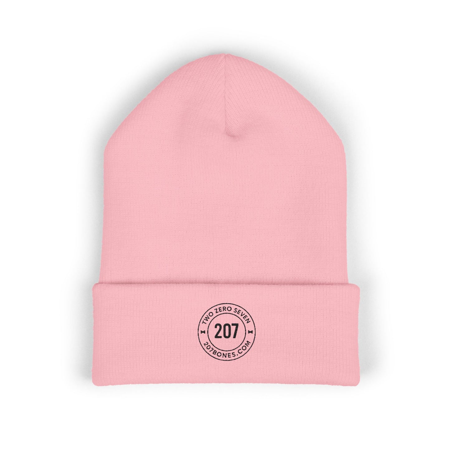 Classic Cuffed Beanie with Vintage Embroidery, Cozy Knit Hat for Winter, Perfect Gift for Him/Her