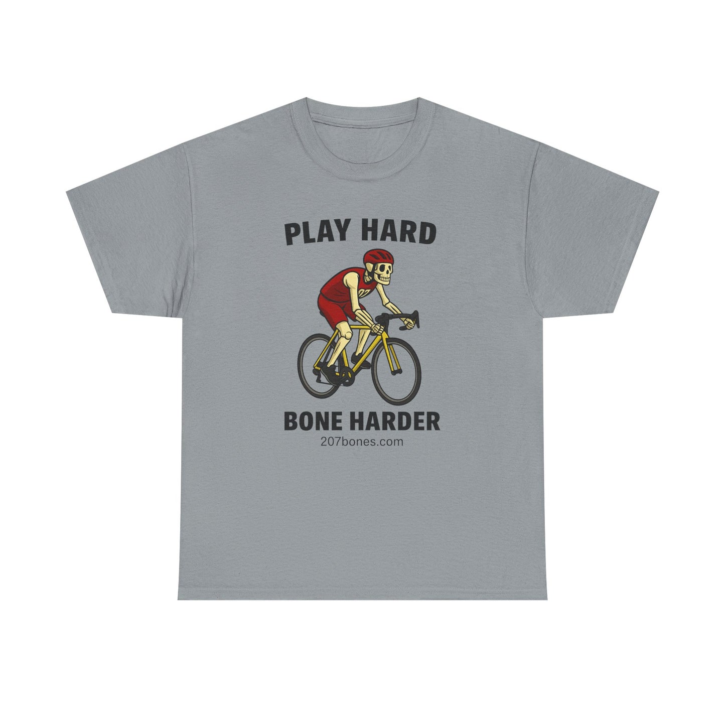 Unisex Cycling Tee - Play Hard Bone Harder