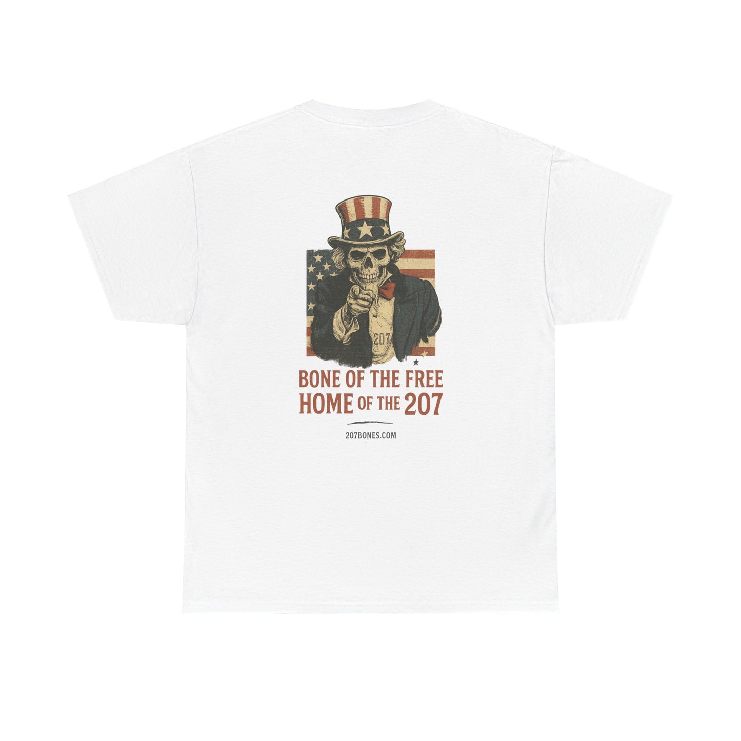 Unisex Heavy Cotton Tee - Bone of the Free, Home of the 207, American Spirit T-Shirt, Patriotic Tee, Casual Wear, Gift for Veterans