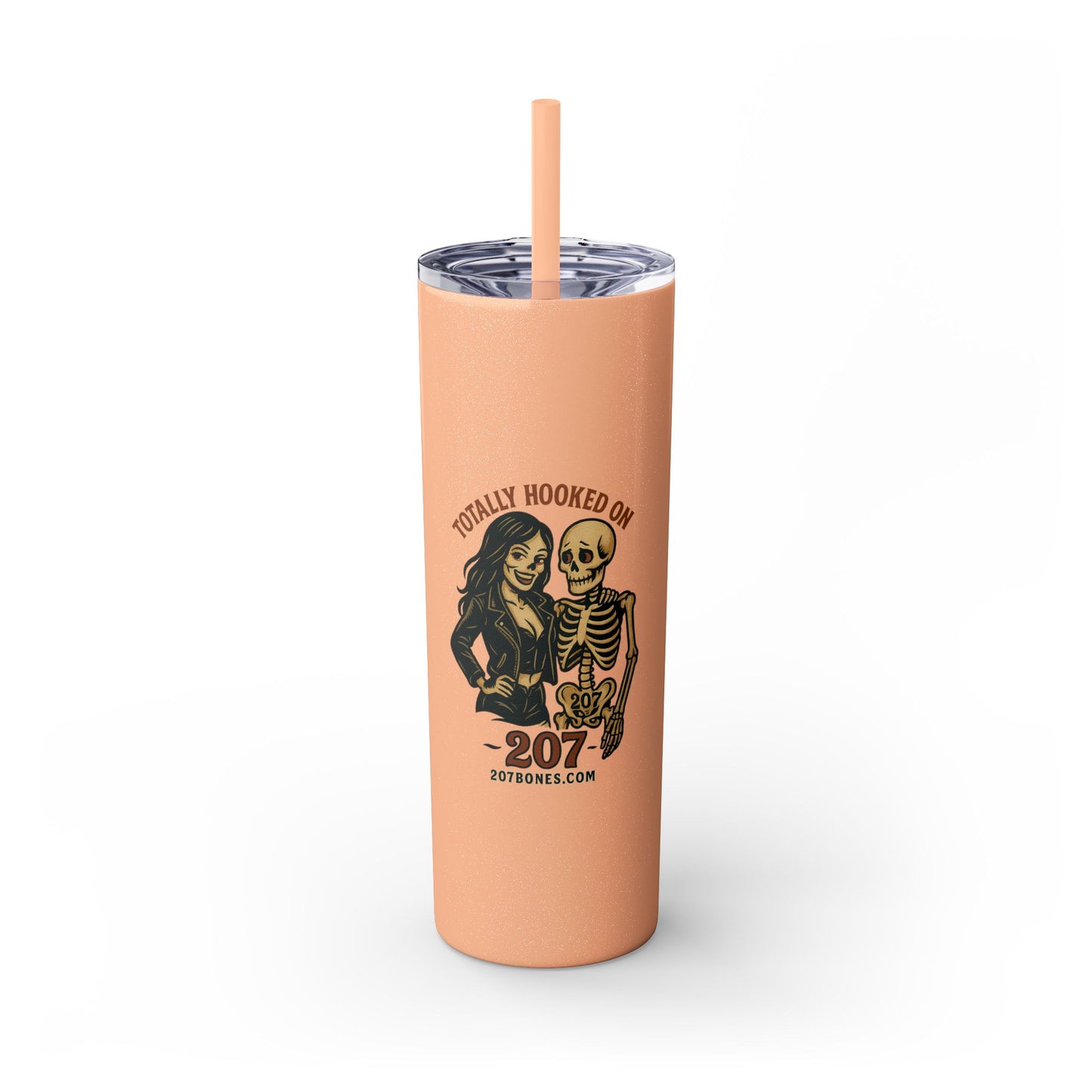 Totally Hooked Skinny Tumbler - 20oz, Cute Halloween Mug, Fun Gift for Coffee Lovers, Party Essentials, Unique Personalized Cup