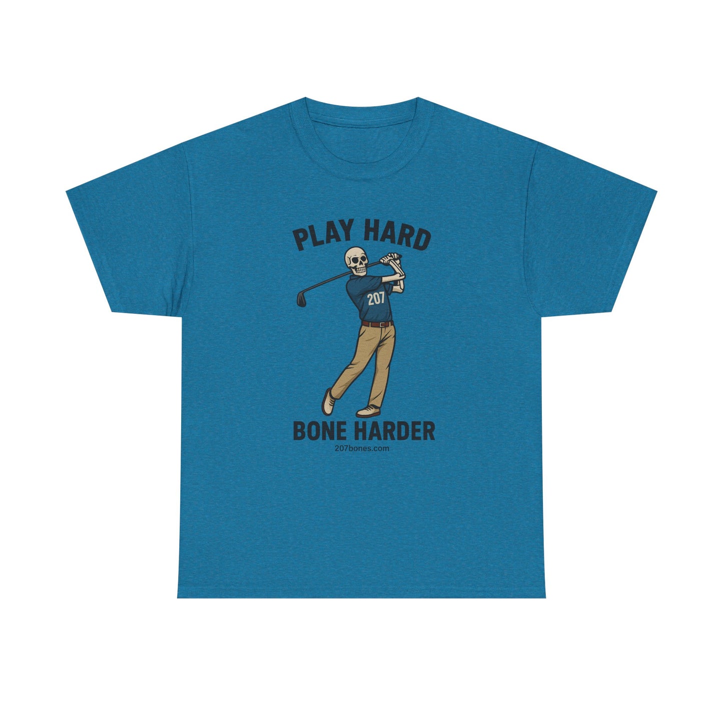 Play Hard Bone Harder Unisex Tee, Funny Golf Shirt, Sports T-Shirt, Gift for Golf Lovers, Casual Wear, Birthday Gift