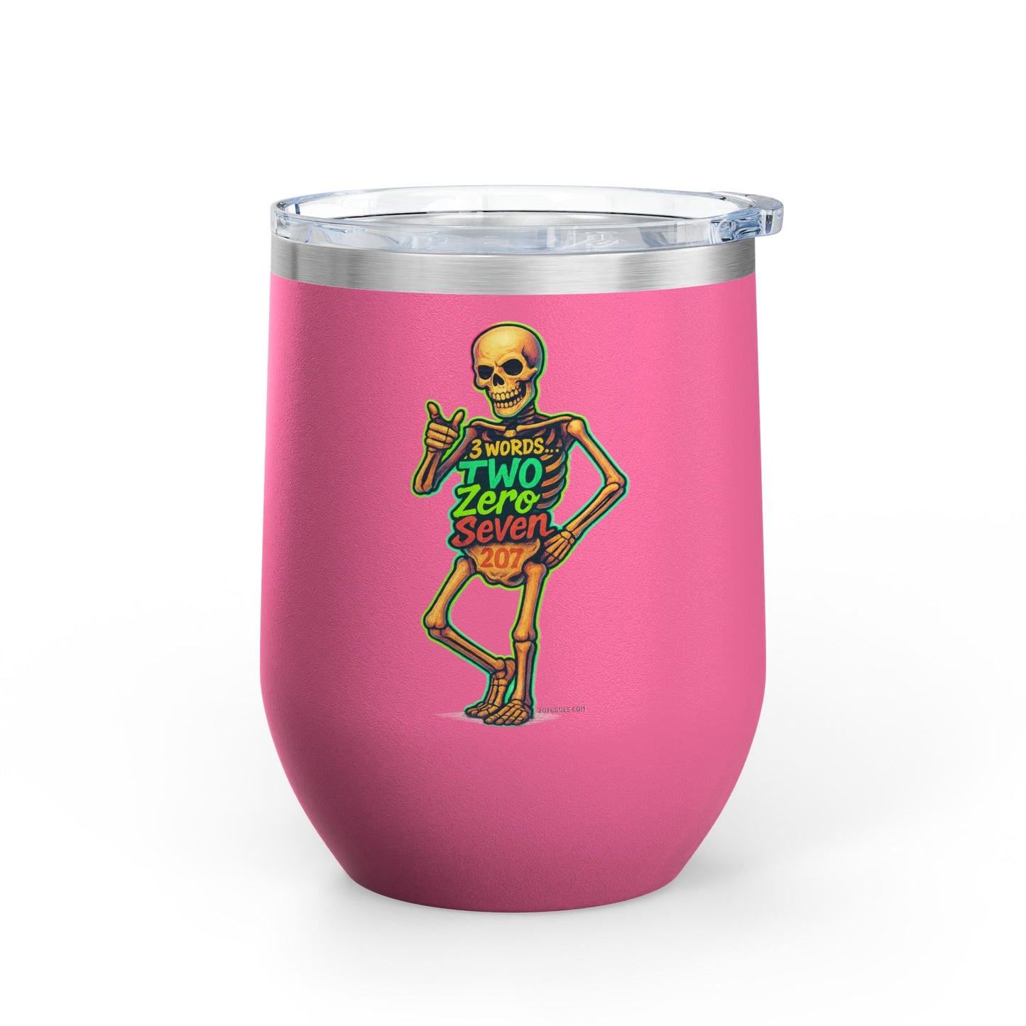 Halloween Skeleton Wine Tumbler, 12oz - Fun Gift for Spooky Celebrations, Unique Party Favor, Drinkware for Halloween Lovers, Cool Decor
