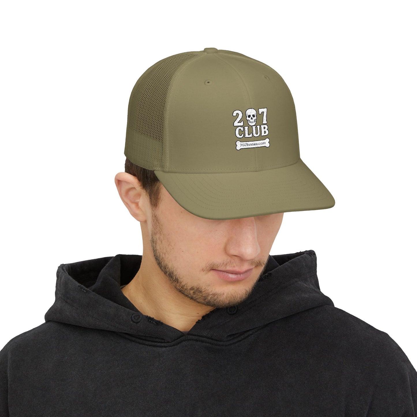 Skull Club Snapback Cap, Trendy Trucker Hat, Outdoor Adventure Gear, Casual Streetwear, Gothic Style Accessory